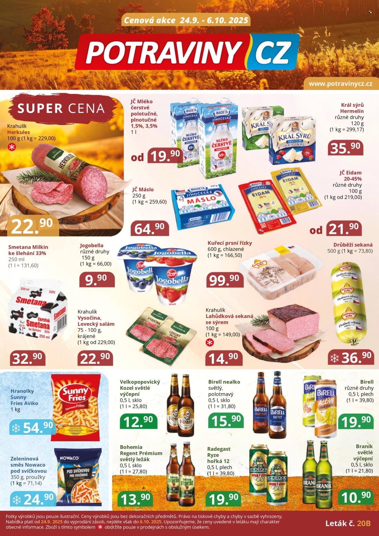Leták Potraviny CZ - 24.9.2025 - 6.10.2025. Strana 1