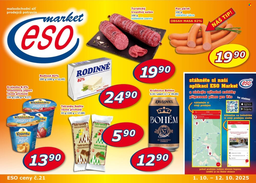 Leták ESO MARKET - 1.10.2025 - 12.10.2025. Strana 1