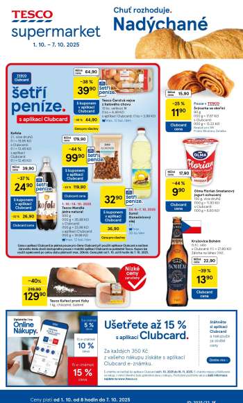 Leták TESCO supermarket - 1.10.2025 - 7.10.2025.