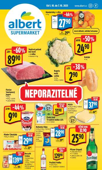 Leták Albert Supermarket - 1.10.2025 - 7.10.2025.