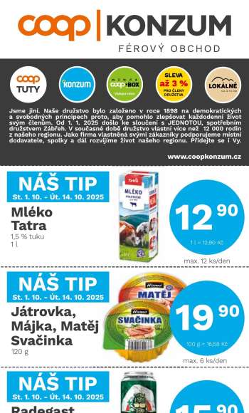 Leták Konzum - 1.10.2025 - 14.10.2025.