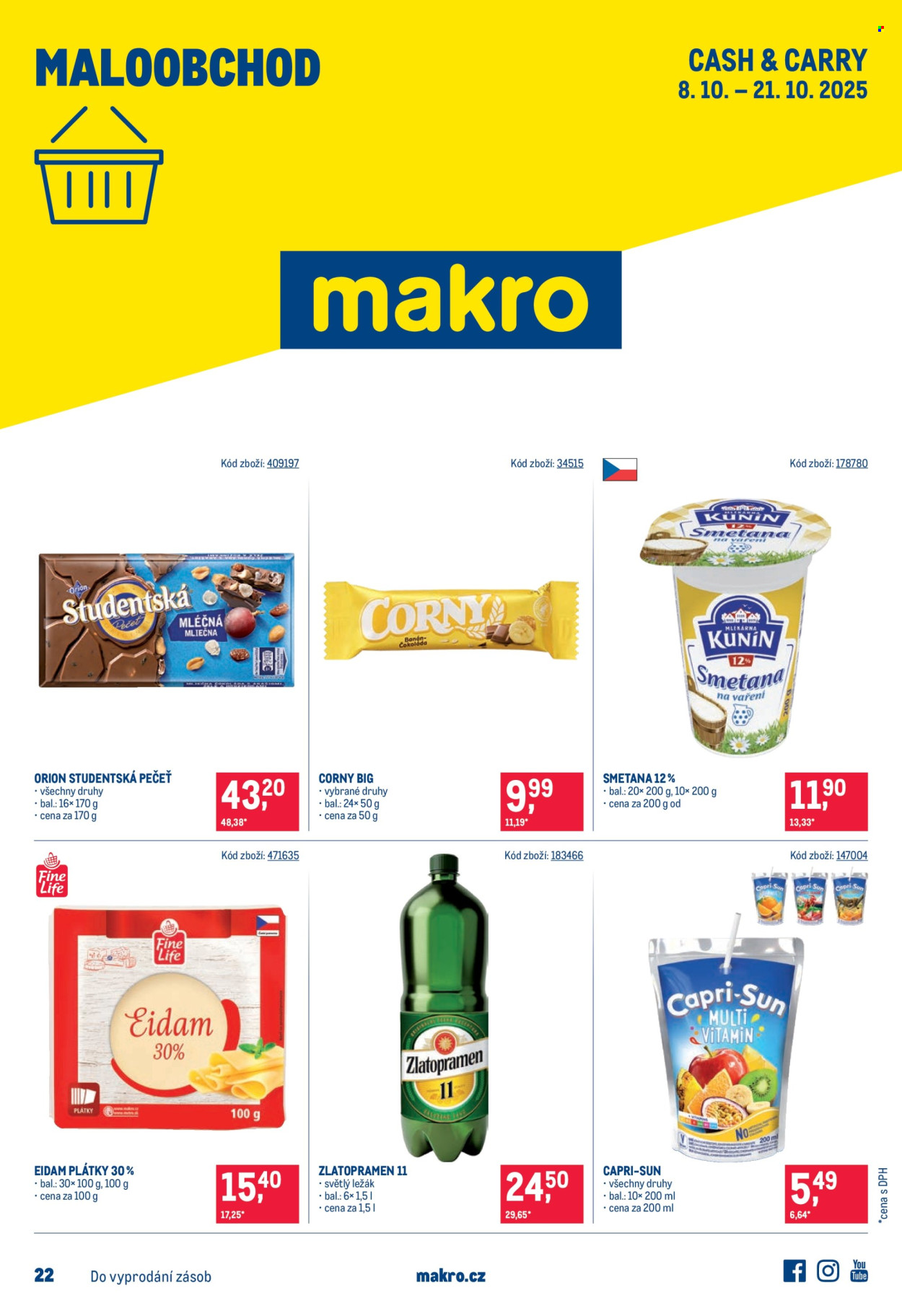 Leták MAKRO - 8.10.2025 - 21.10.2025. Strana 1