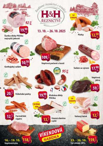 Leták Řeznictví H&H - 13.10.2025 - 26.10.2025.