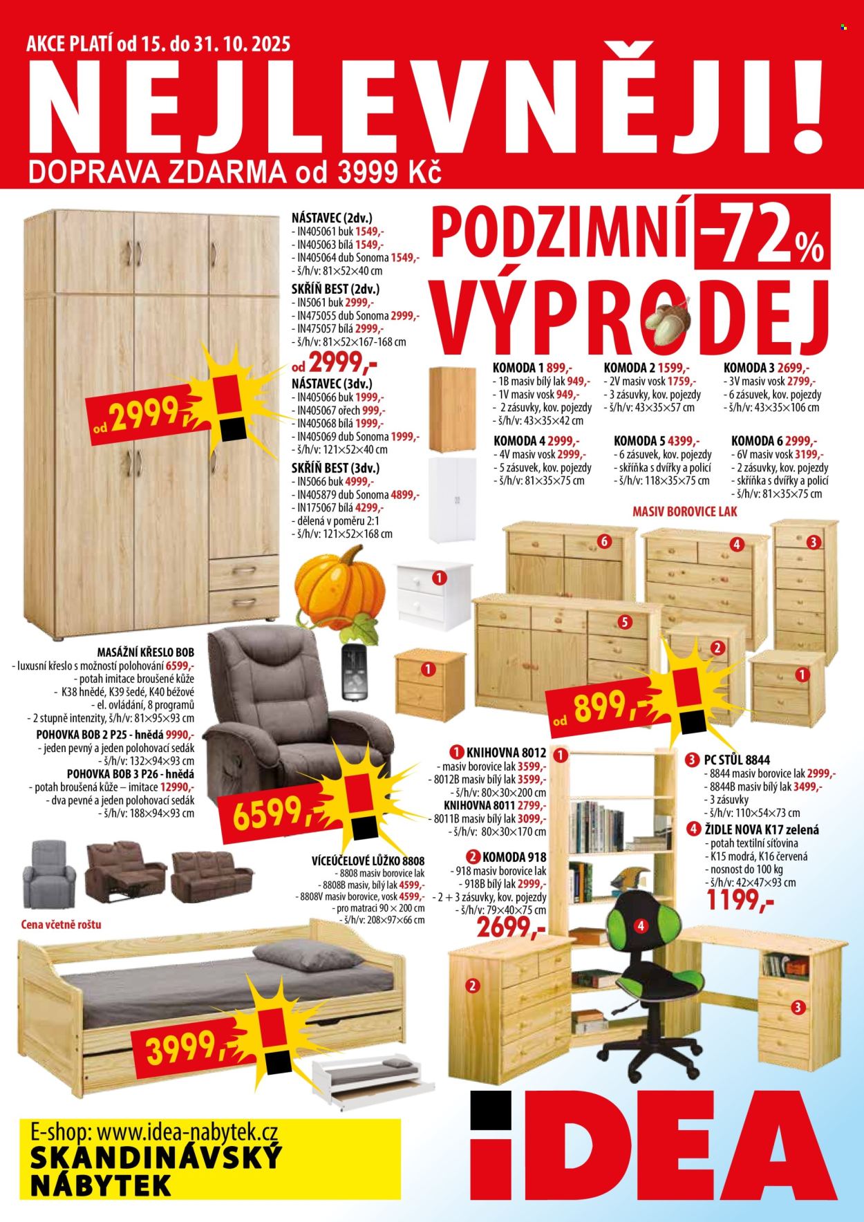 Leták IDEA nábytek - 15.10.2025 - 31.10.2025. Strana 1