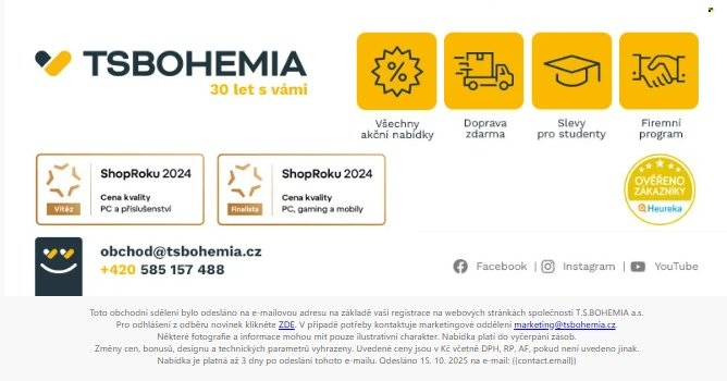 Leták T.S. BOHEMIA - 15.10.2025 - 17.10.2025. Strana 9