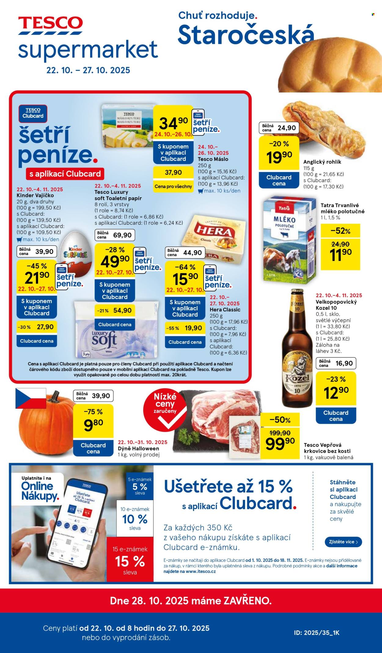 Leták TESCO supermarket - 22.10.2025 - 27.10.2025. Strana 1