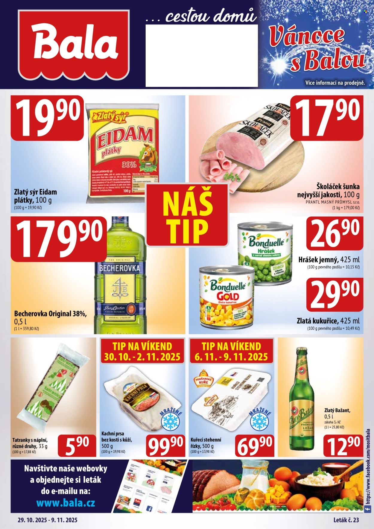 Leták Bala - 29.10.2025 - 9.11.2025. Strana 1
