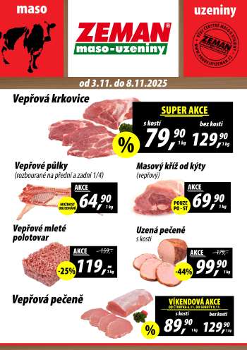 Leták ZEMAN maso-uzeniny - 3.11.2025 - 8.11.2025.