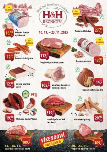 Leták Řeznictví H&H - 10.11.2025 - 23.11.2025.