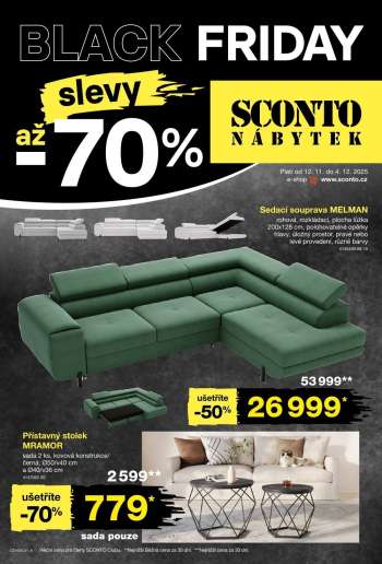 Leták SCONTO NÁBYTEK - 12.11.2025 - 4.12.2025.