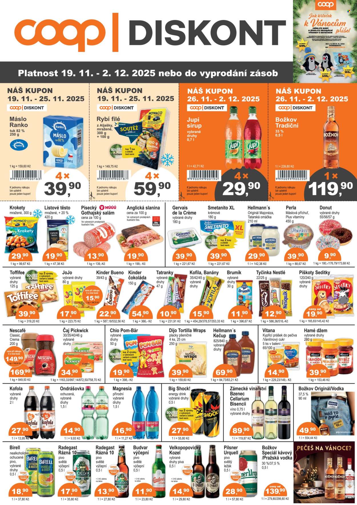 Leták coop DISKONT - 19.11.2025 - 2.12.2025. Strana 1