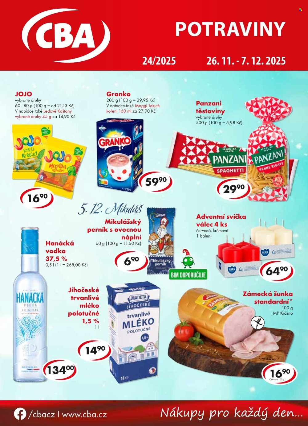 Leták CBA potraviny - 26.11.2025 - 7.12.2025. Strana 1