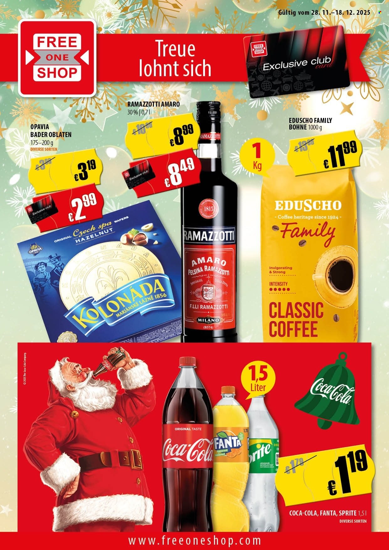 Leták FreeOneShop - 28.11.2025 - 18.12.2025. Strana 1