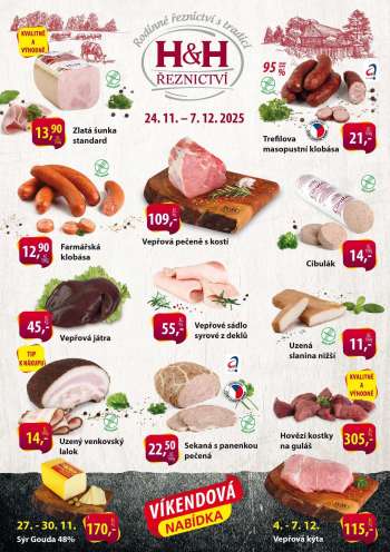 Leták Řeznictví H&H - 24.11.2025 - 7.12.2025.