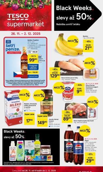 Leták TESCO supermarket - 26.11.2025 - 2.12.2025.