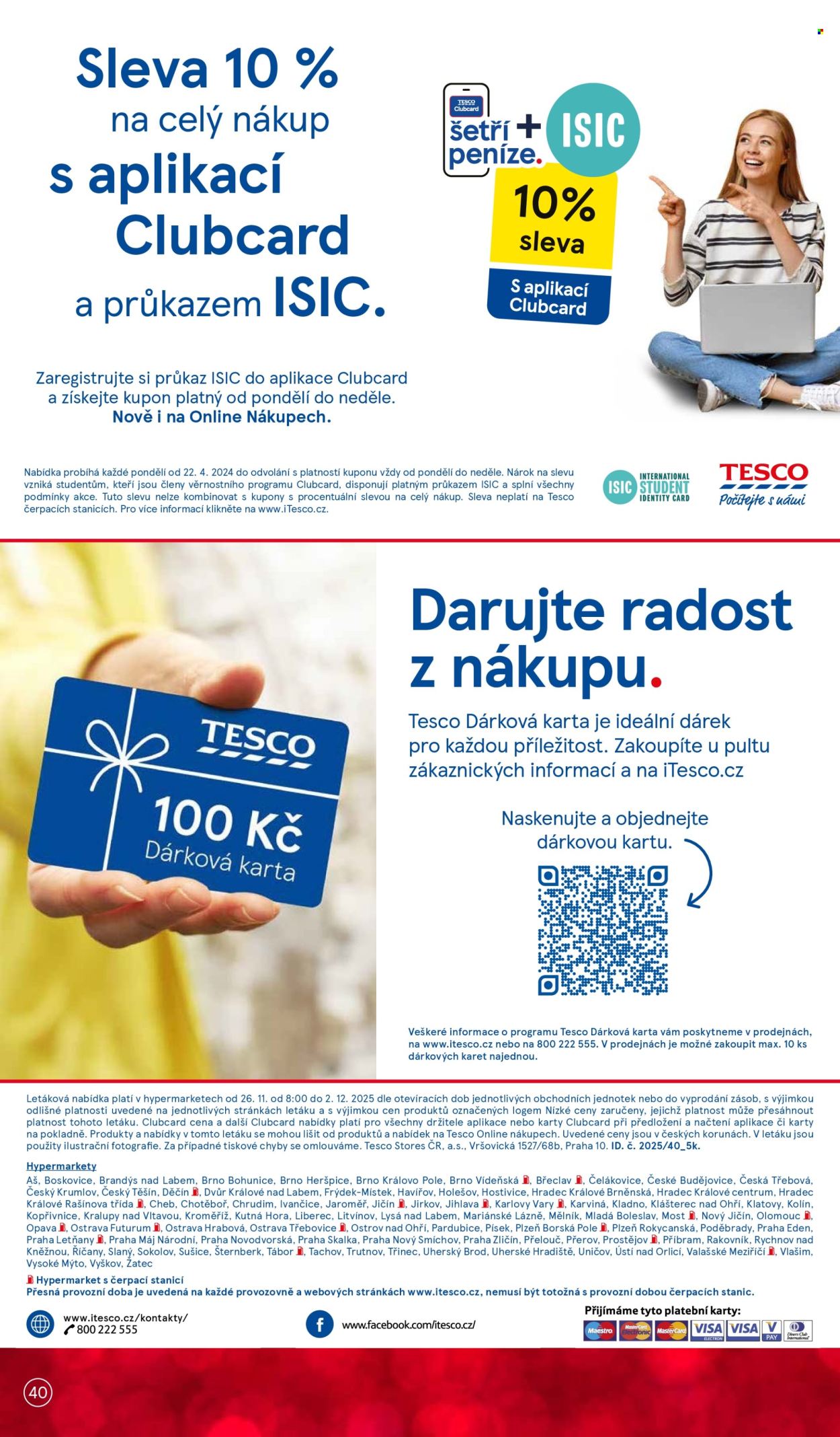 Leták TESCO - 26.11.2025 - 2.12.2025. Strana 40