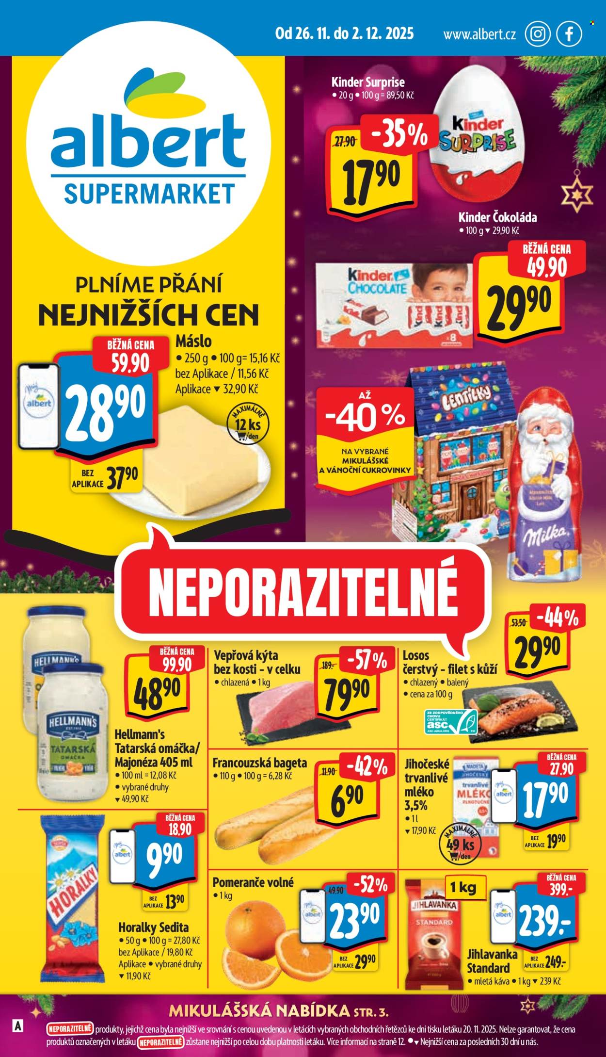 Leták Albert Supermarket - 26.11.2025 - 2.12.2025. Strana 1