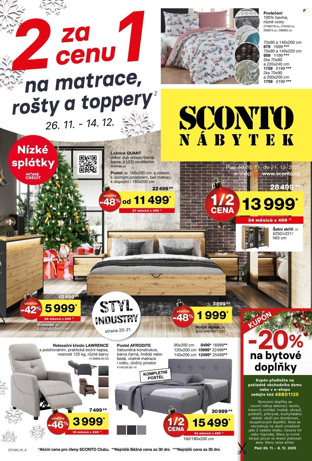 Leták SCONTO NÁBYTEK - 26.11.2025 - 21.12.2025. Strana 1