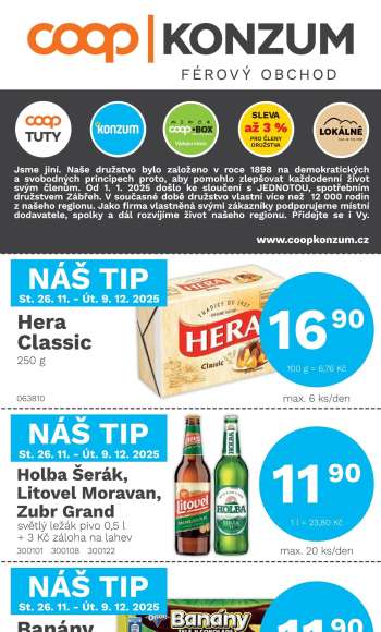Leták Konzum - 26.11.2025 - 9.12.2025.