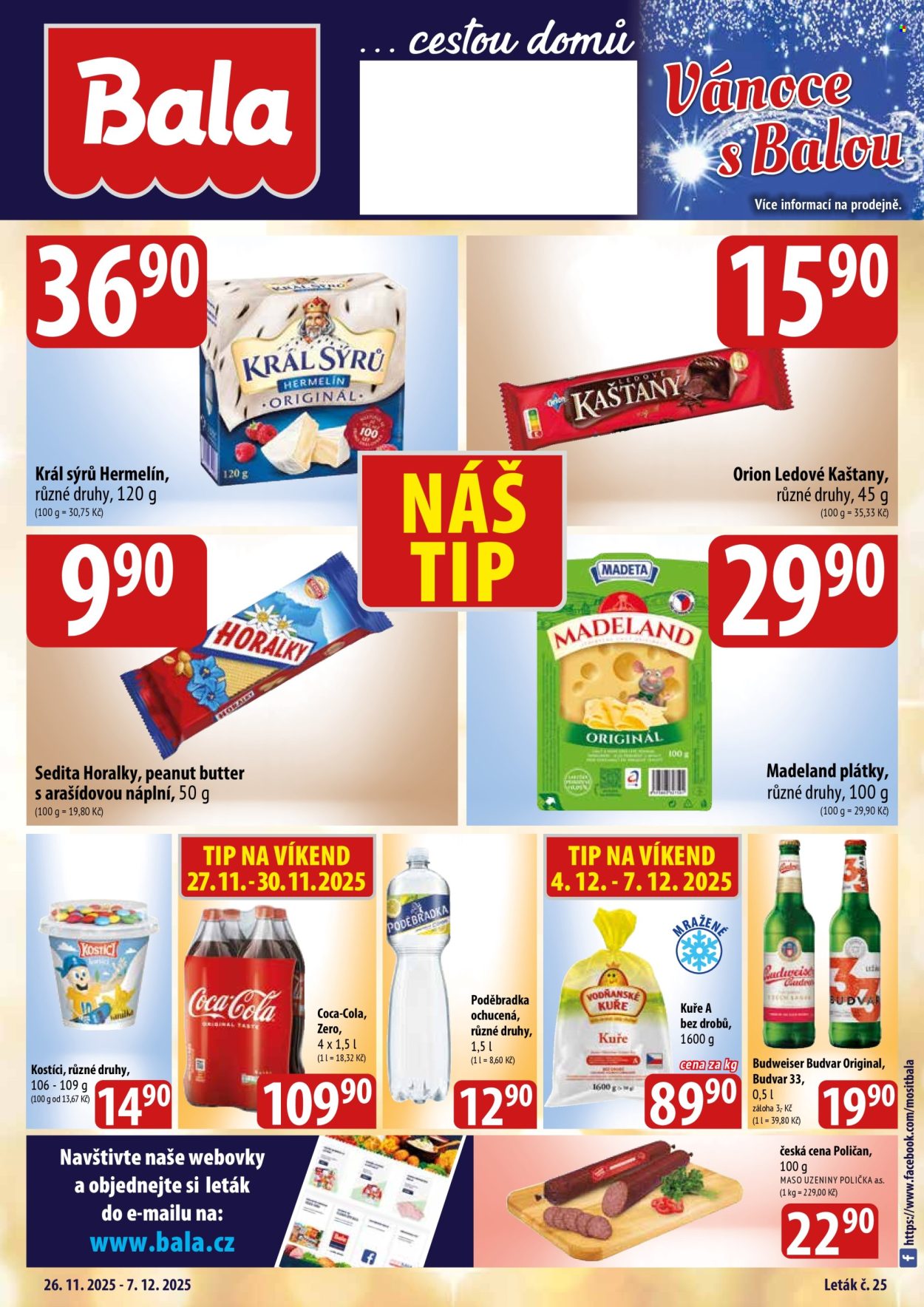 Leták Bala - 26.11.2025 - 7.12.2025. Strana 1