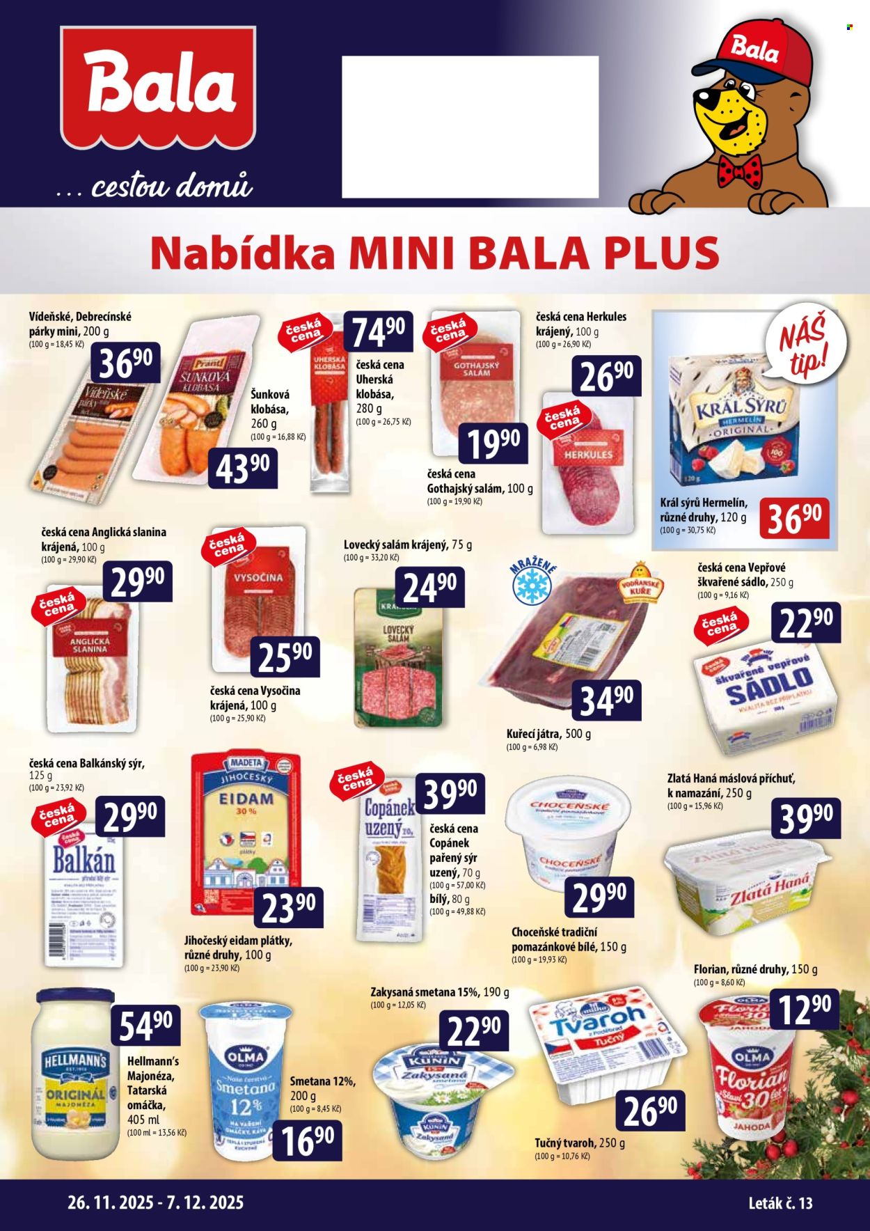 Leták Bala - 26.11.2025 - 7.12.2025. Strana 1