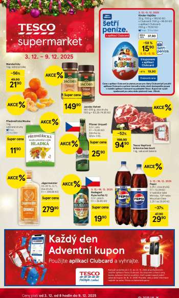 Leták TESCO supermarket - 3.12.2025 - 9.12.2025.