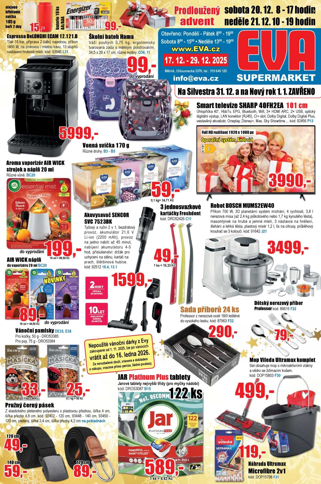 Leták EVA supermarket - 17.12.2025 - 29.12.2025. Strana 1