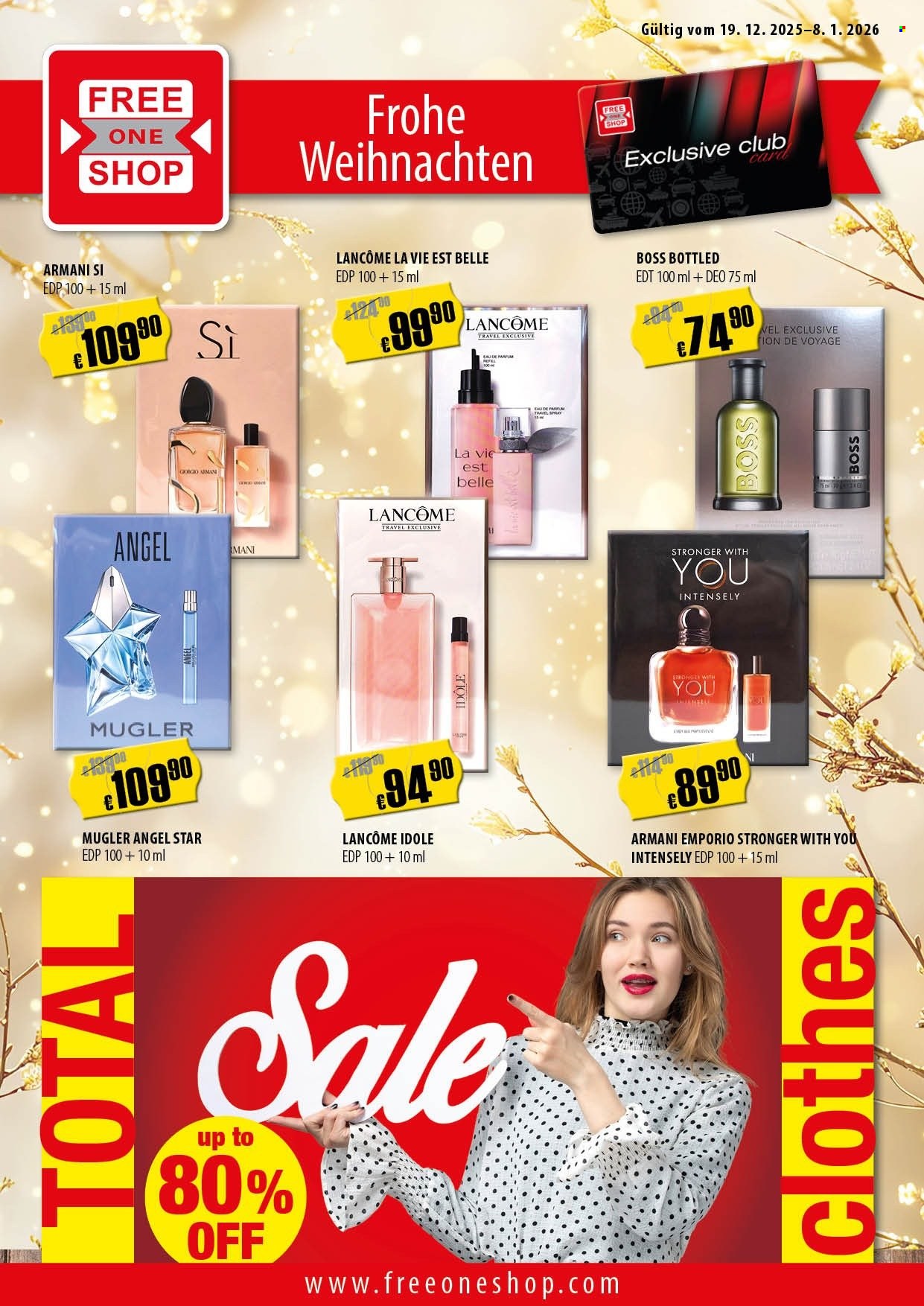 Leták FreeOneShop - 19.12.2025 - 8.1.2026. Strana 1