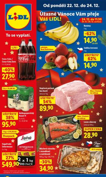 Leták Lidl - 22.12.2025 - 24.12.2025.