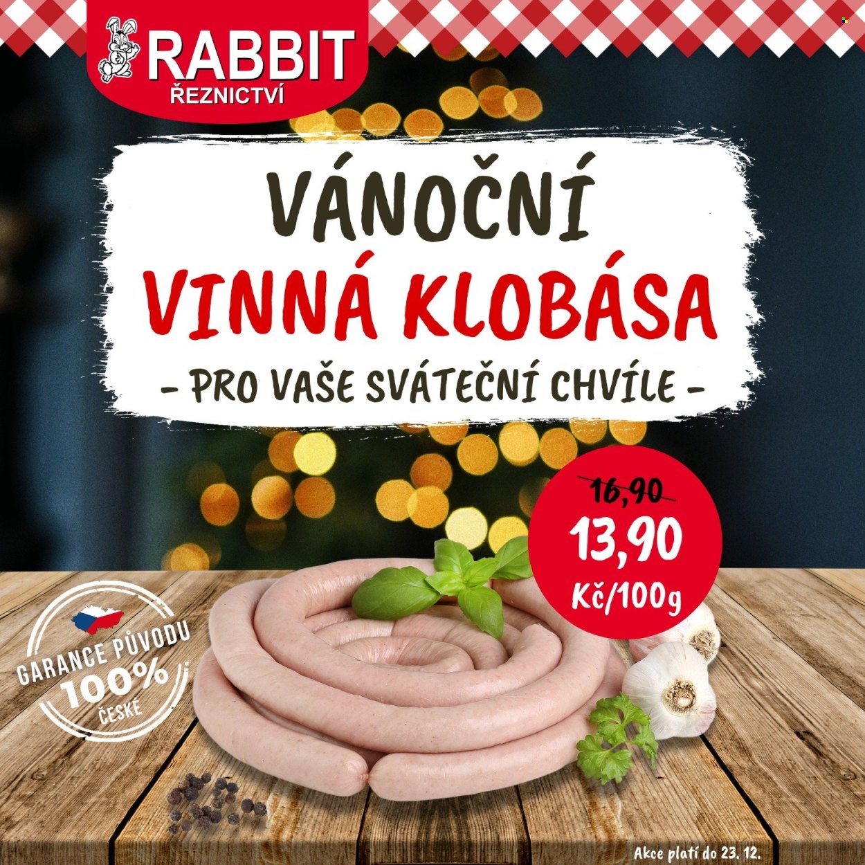 Leták RABBIT řeznictví - 20.12.2025 - 23.12.2025. Strana 1