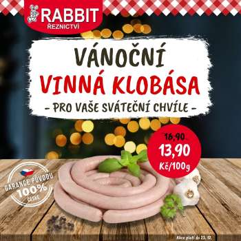 Leták RABBIT řeznictví - 20.12.2025 - 23.12.2025.