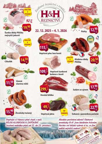 Leták Řeznictví H&H - 22.12.2025 - 4.1.2026.