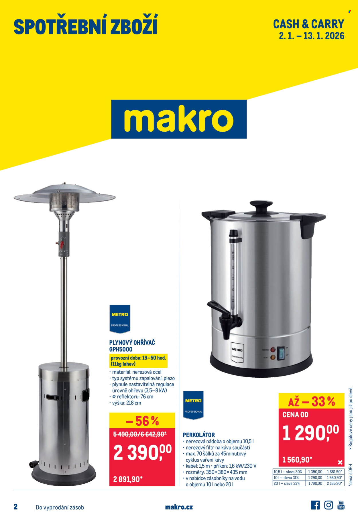 Leták MAKRO - 2.1.2026 - 13.1.2026. Strana 1