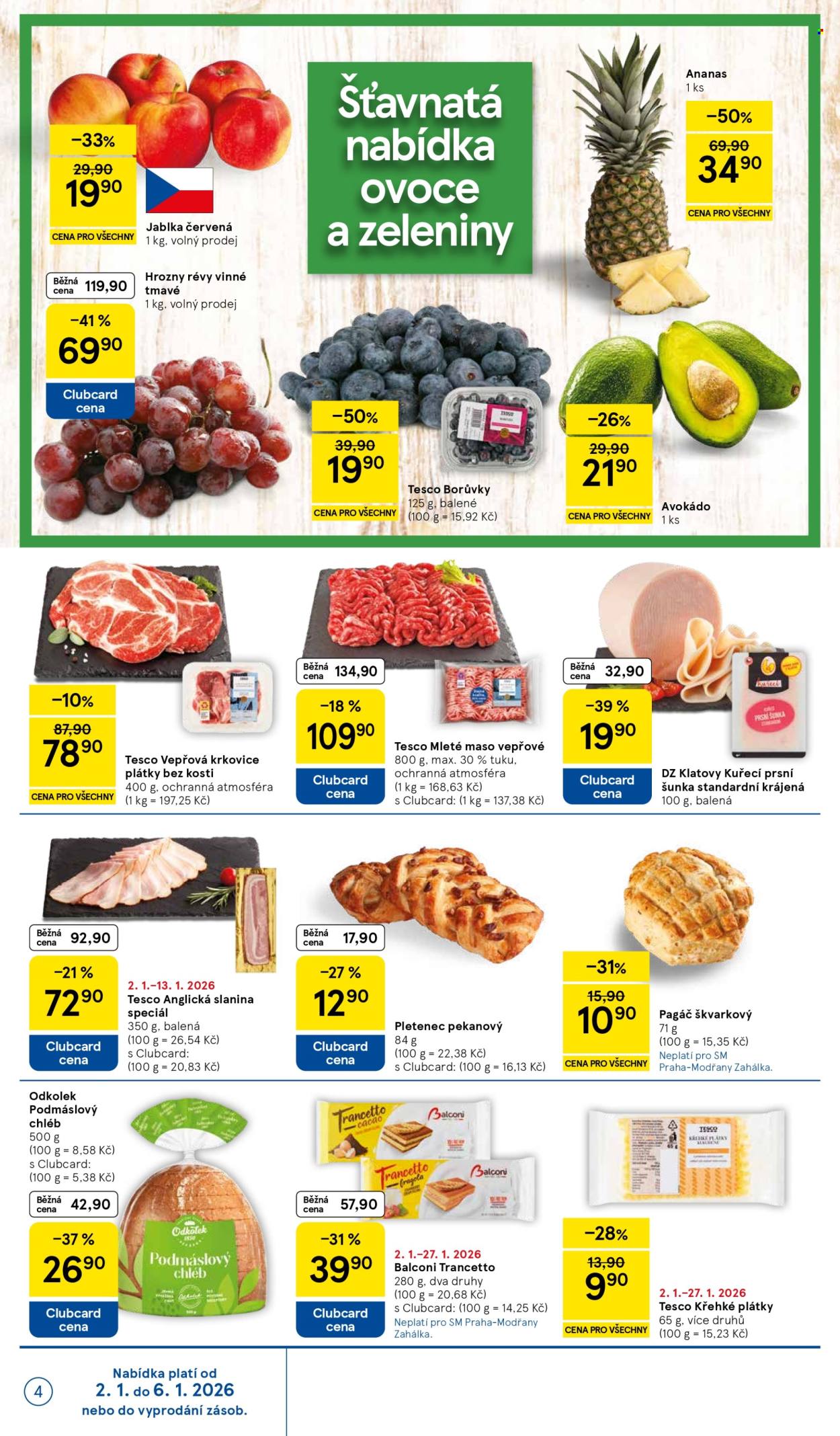 Leták TESCO supermarket - 2.1.2026 - 6.1.2026. Strana 4