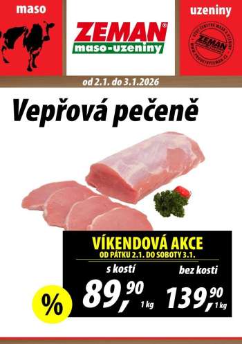 Leták ZEMAN maso-uzeniny - 2.1.2026 - 3.1.2026.