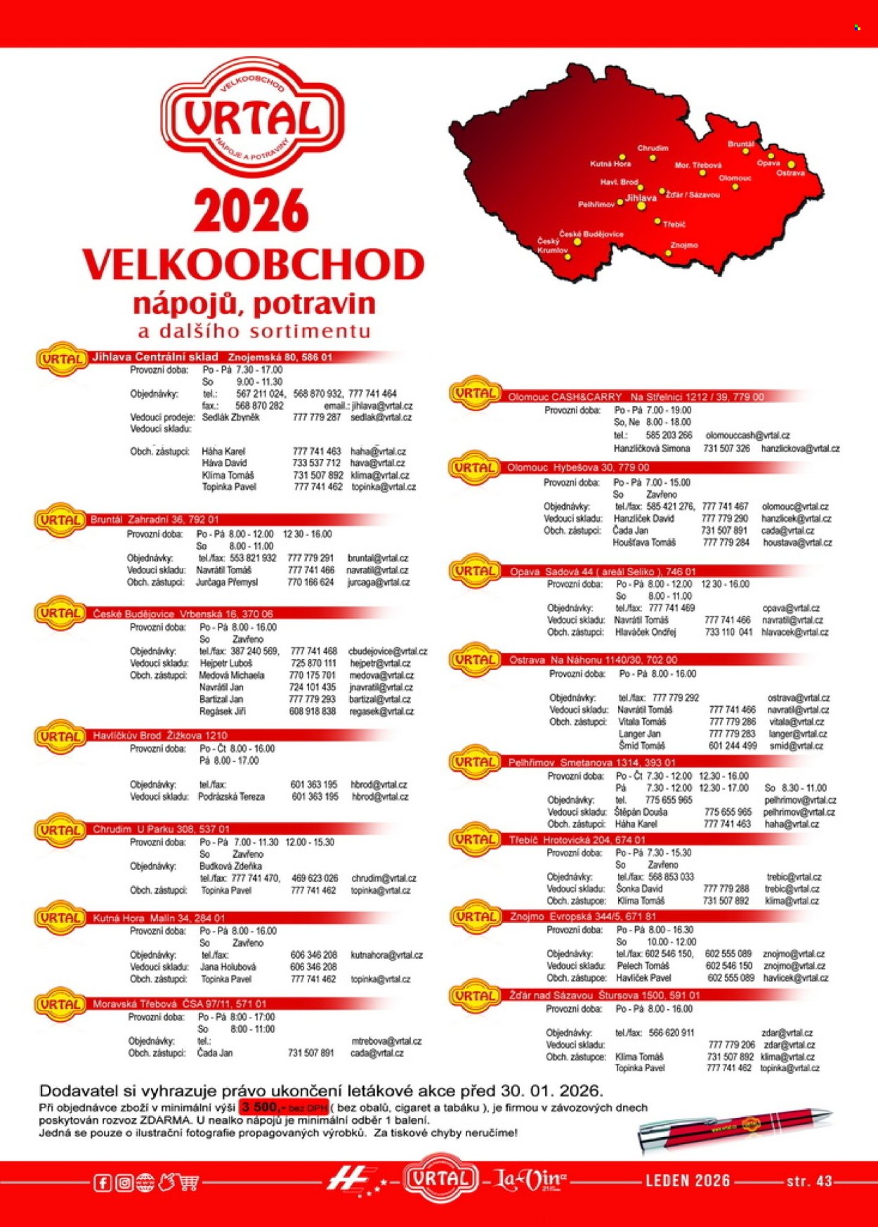 Leták Vrtal - 2.1.2026 - 30.1.2026. Strana 43