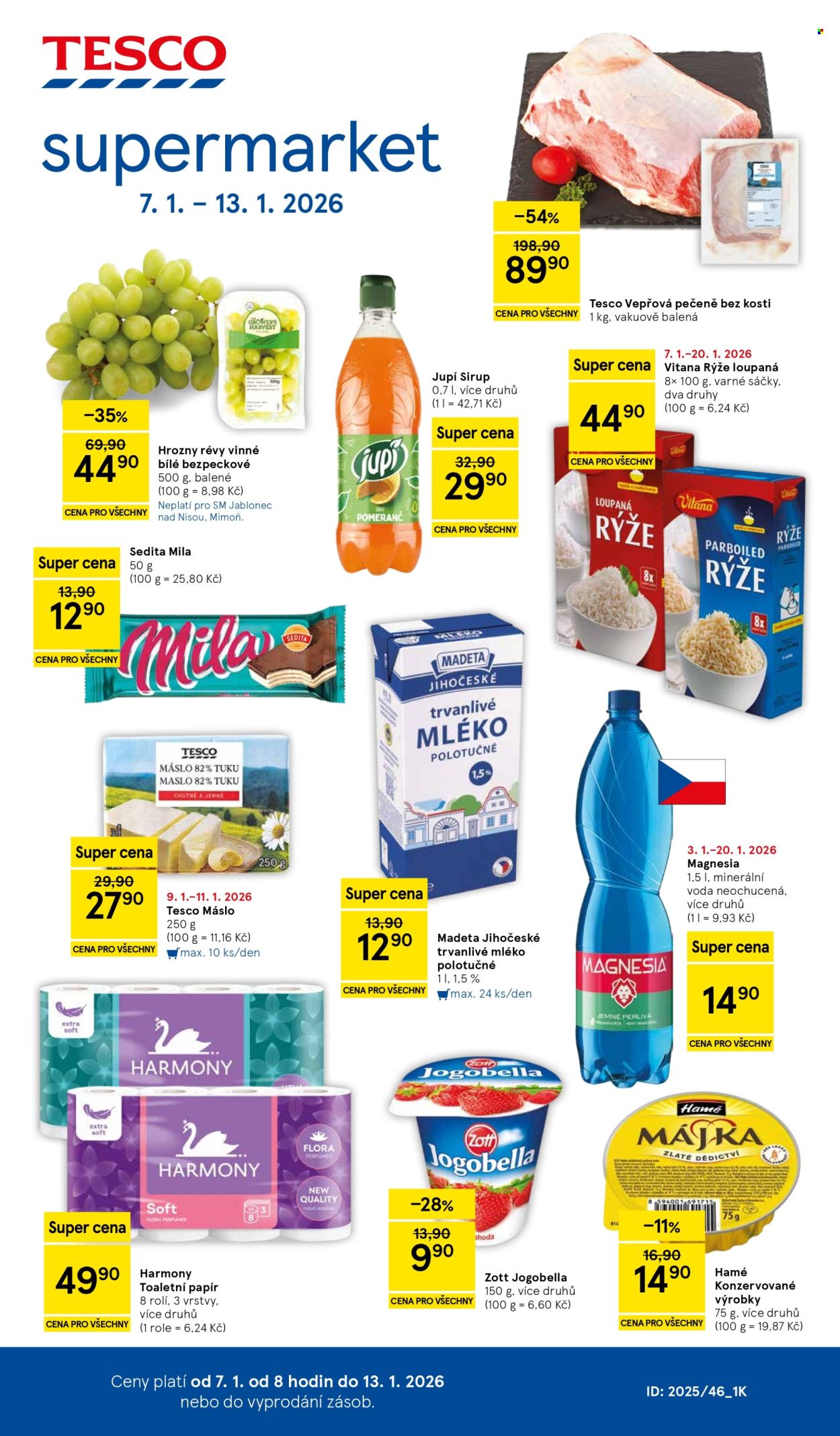Leták TESCO supermarket - 7.1.2026 - 13.1.2026. Strana 1