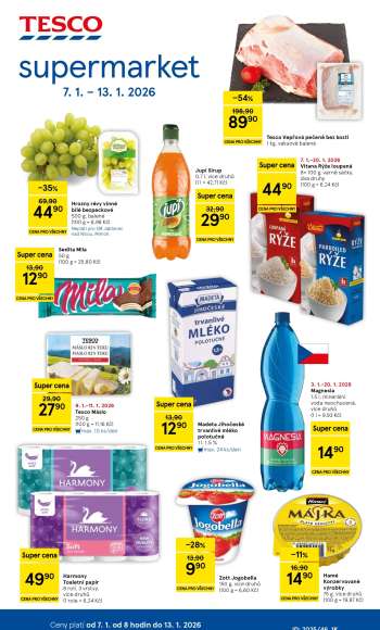 Leták TESCO supermarket - 7.1.2026 - 13.1.2026.