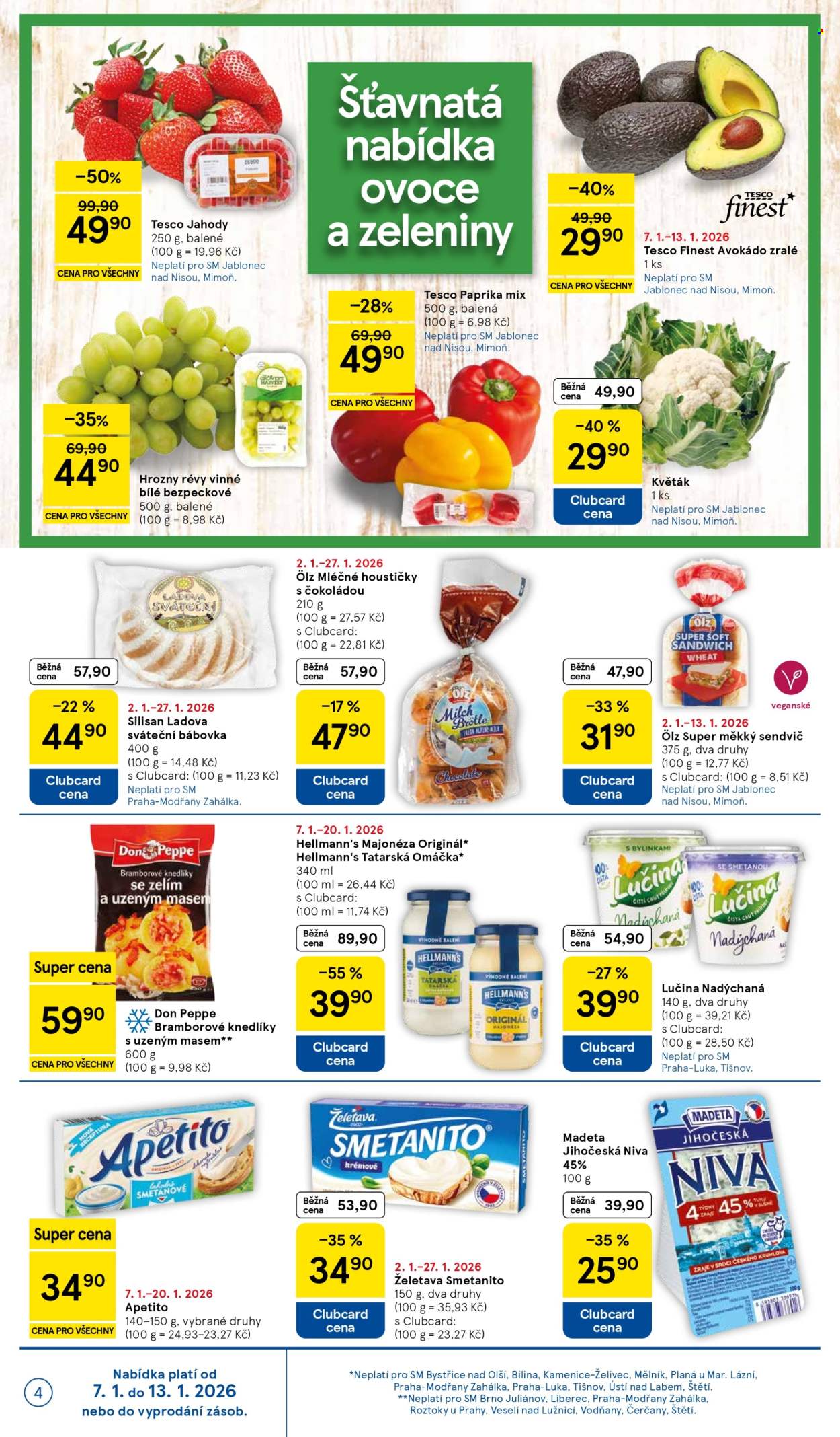 Leták TESCO supermarket - 7.1.2026 - 13.1.2026. Strana 4