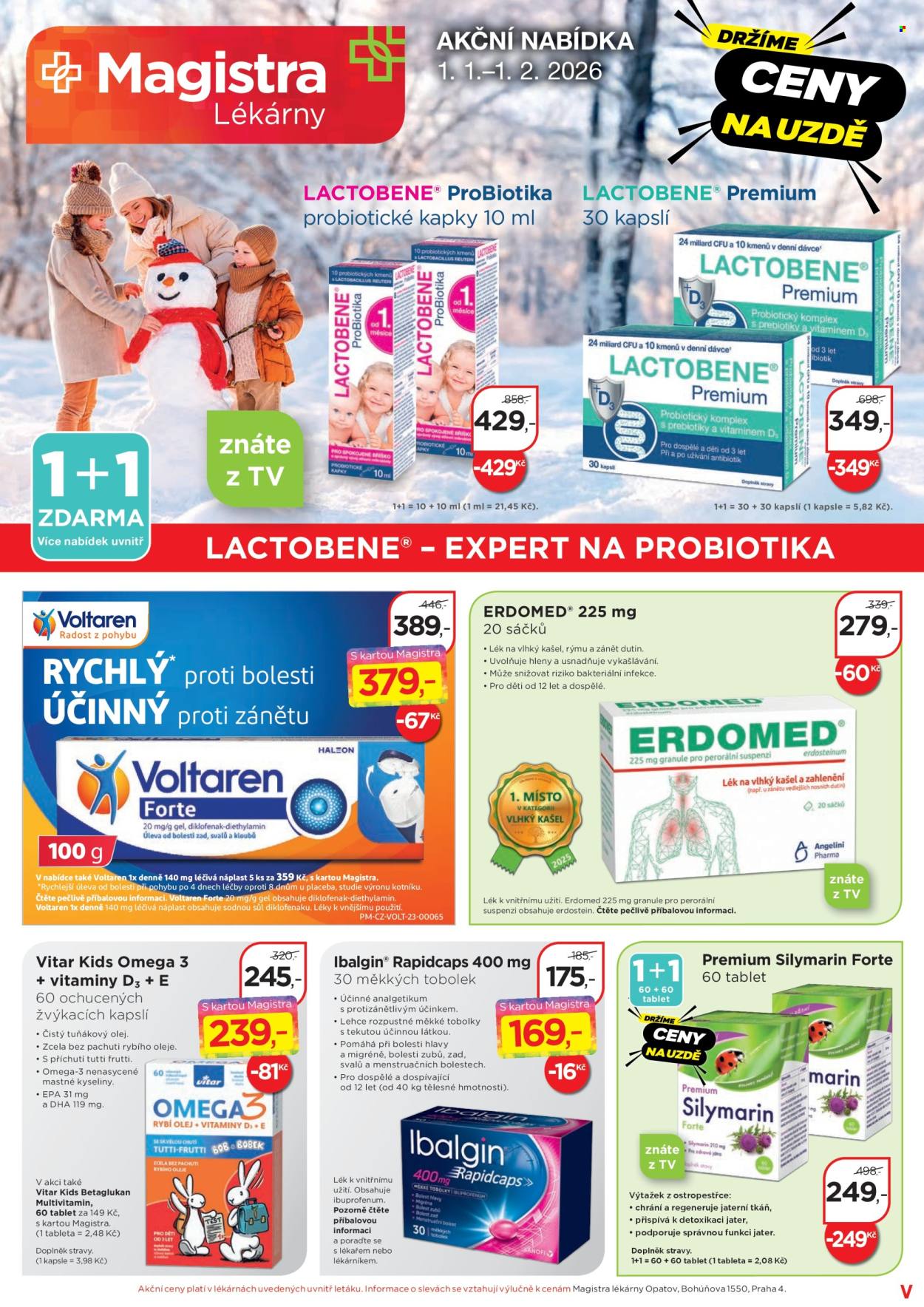 Leták Magistra Lékárny - 1.1.2026 - 1.2.2026. Strana 1