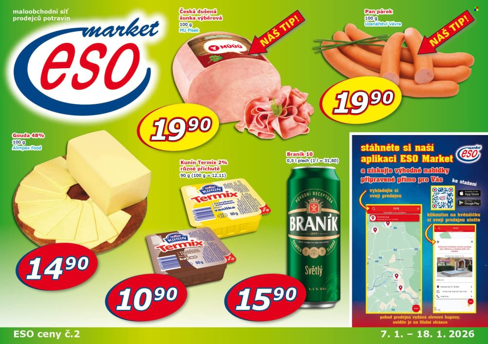 Leták ESO MARKET - 7.1.2026 - 18.1.2026. Strana 1