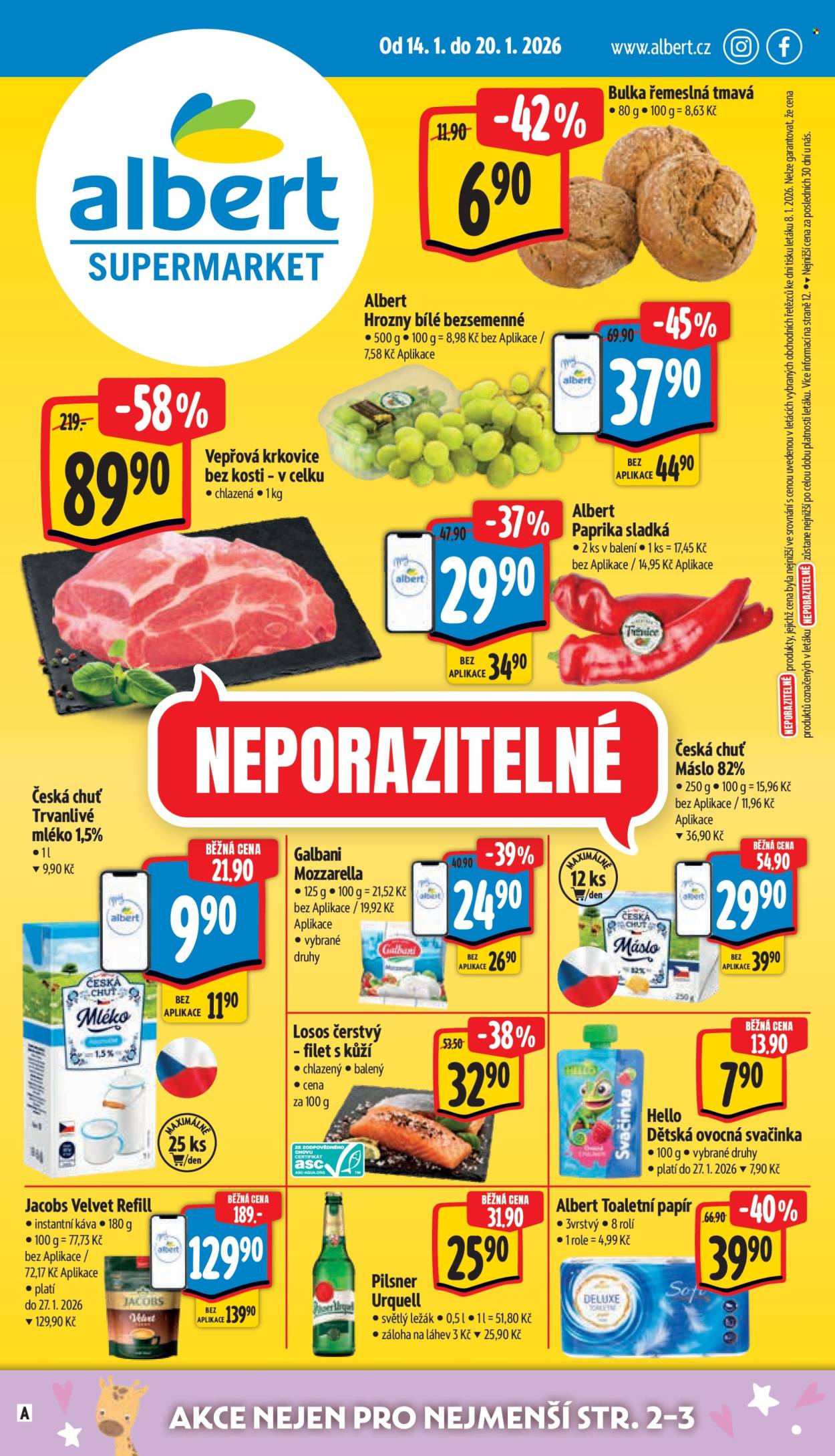 Leták Albert Supermarket - 14.1.2026 - 20.1.2026. Strana 1