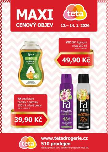 Leták Teta drogerie - 12.1.2026 - 14.1.2026.