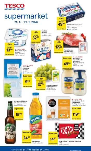 Leták TESCO supermarket - 21.1.2026 - 27.1.2026.