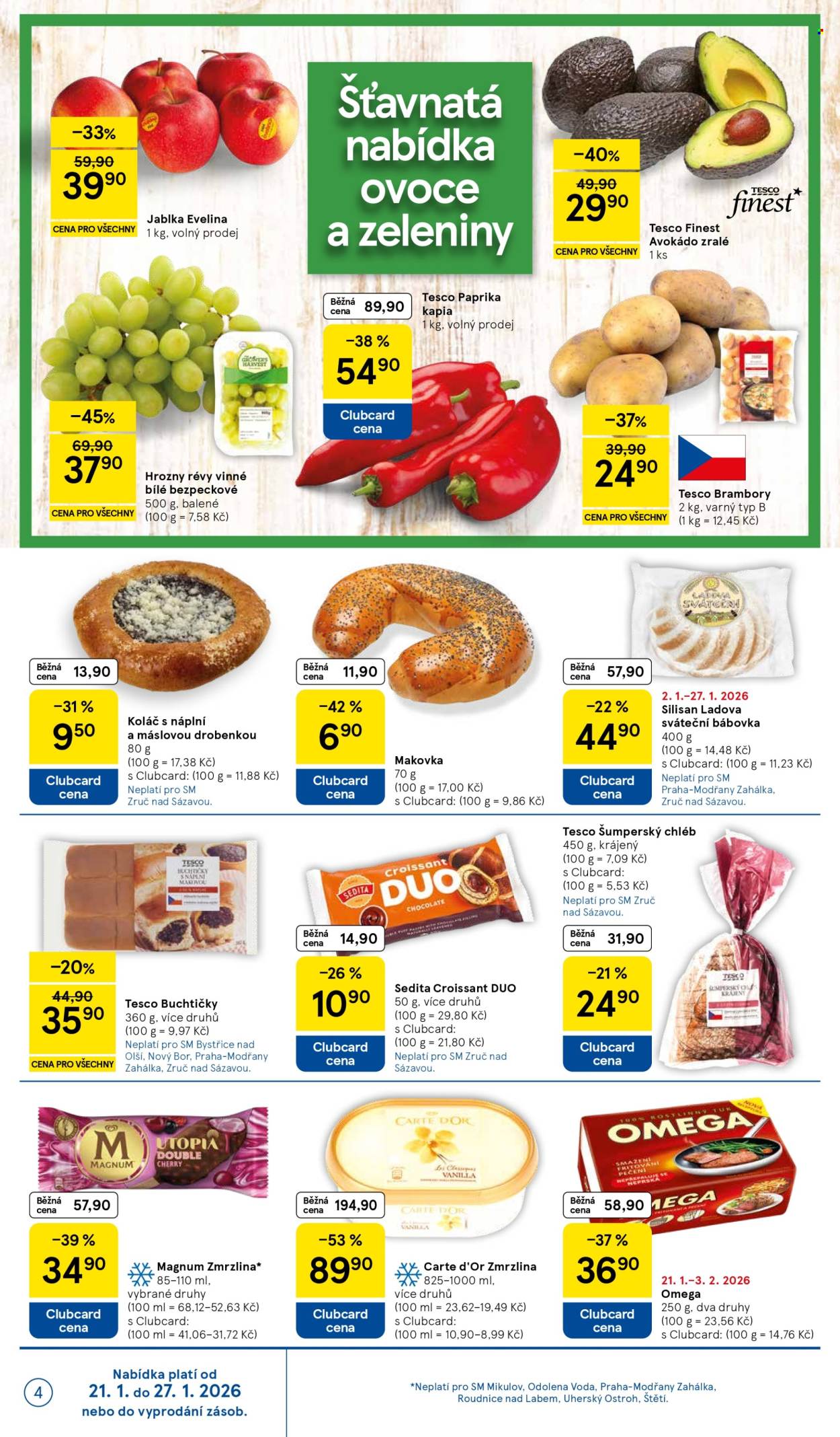 Leták TESCO supermarket - 21.1.2026 - 27.1.2026. Strana 4