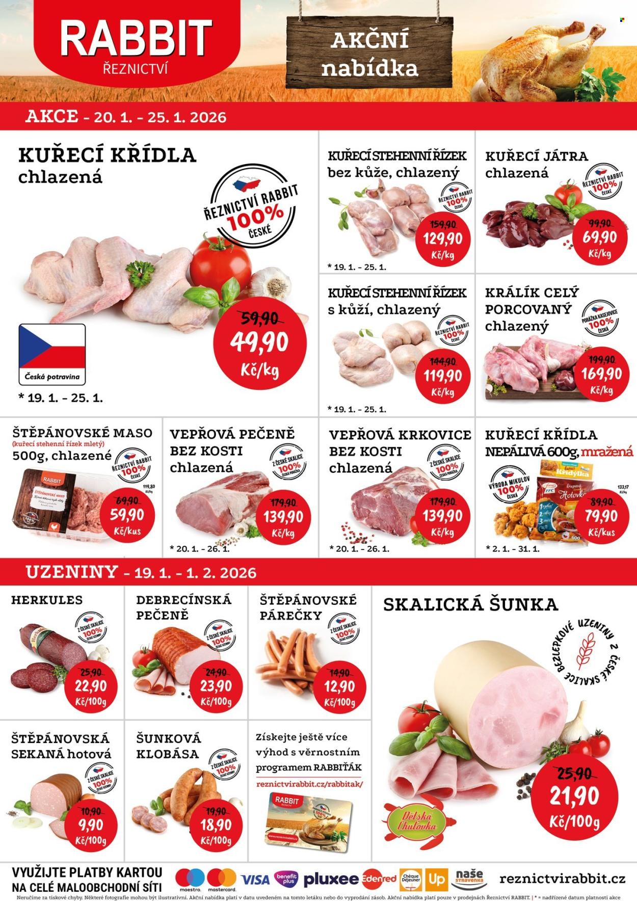 Leták RABBIT řeznictví - 20.1.2026 - 25.1.2026. Strana 1