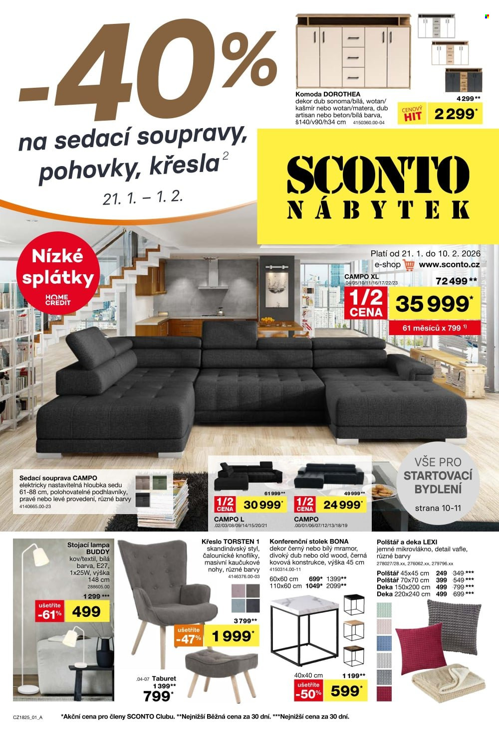 Leták SCONTO NÁBYTEK - 21.1.2026 - 10.2.2026. Strana 1