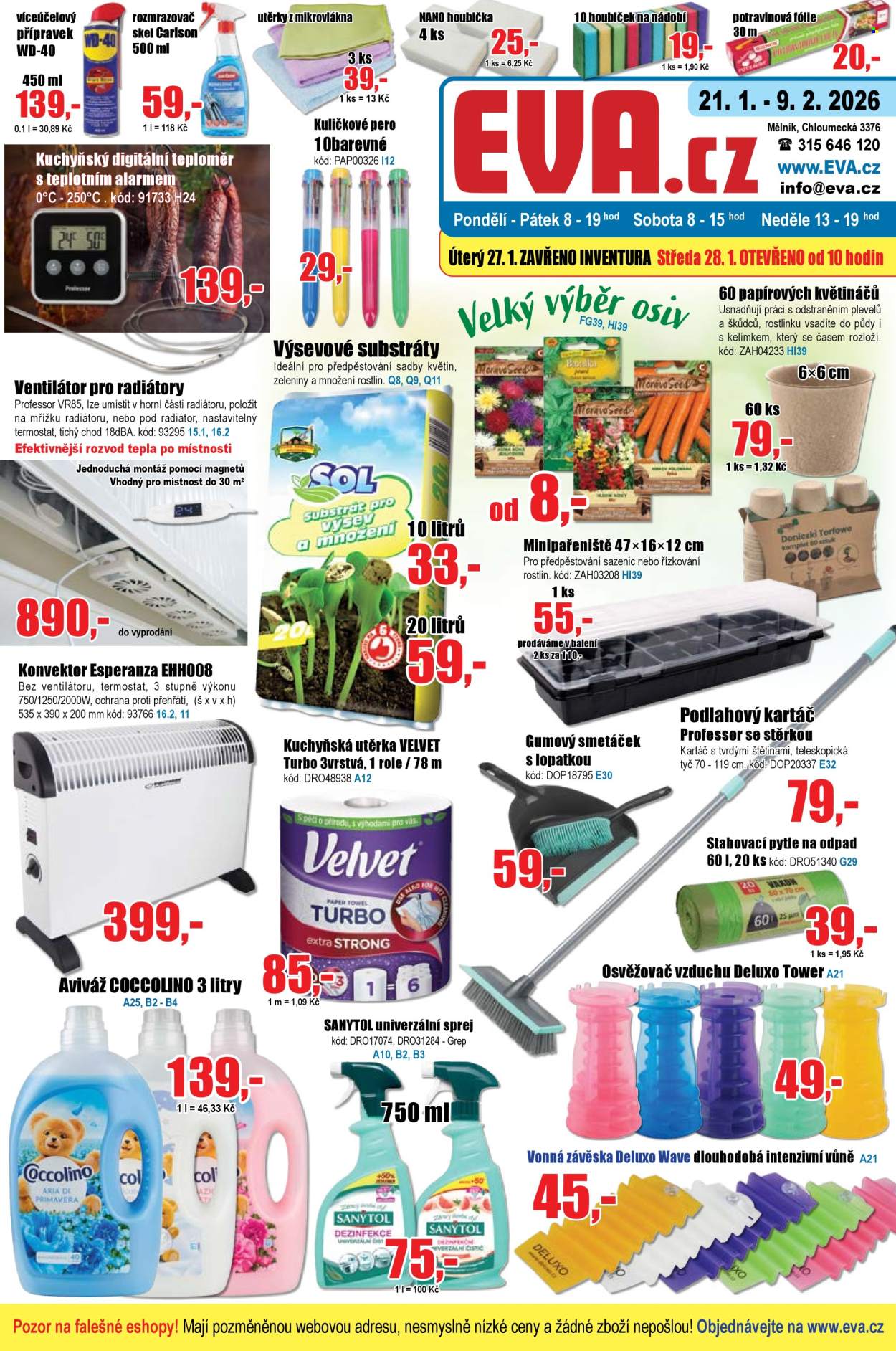 Leták EVA supermarket - 21.1.2026 - 9.2.2026. Strana 1