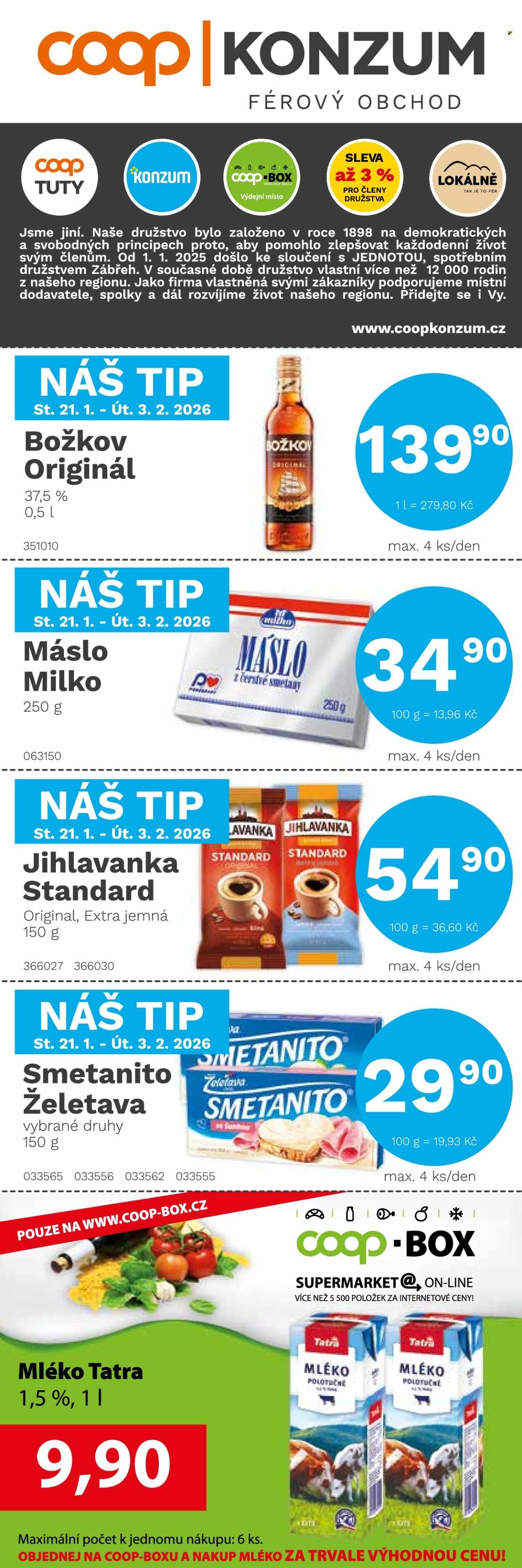 Leták Konzum - 21.1.2026 - 3.2.2026. Strana 1