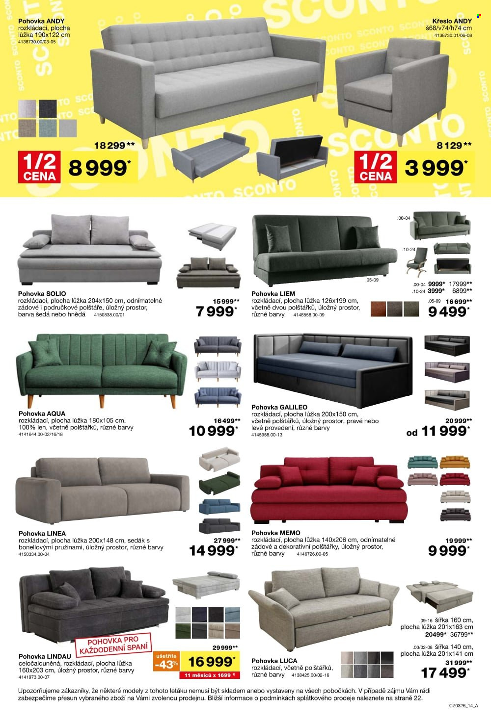 Leták SCONTO NÁBYTEK - 11.2.2026 - 3.3.2026. Strana 14